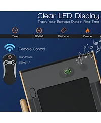 Vebreda 2-in-1 Folding Treadmill with Remote Control and Led Display-Golden