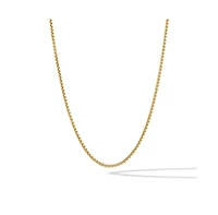 Vincero Men's Box Chain Necklace 2mm Sterling Silver Bonded with 14K Gold and Parrot Clasp