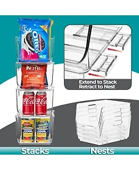 Sorbus Stackable Storage Bins Open Front - Clear Stackable Storage Bins
