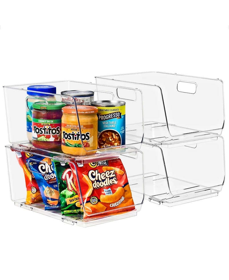 Sorbus Stackable Storage Bins Open Front - Clear Stackable Storage Bins