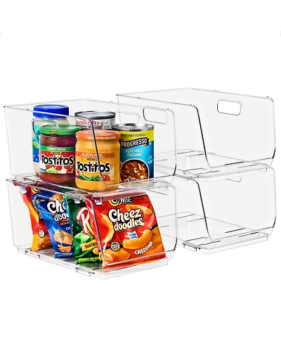 Sorbus Stackable Storage Bins Open Front - Clear Stackable Storage Bins