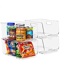 Sorbus Stackable Storage Bins Open Front - Clear Stackable Storage Bins