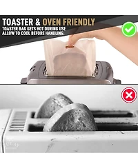 6 Pack Reusable Toaster Bags For Grilled Cheese Sandwiches