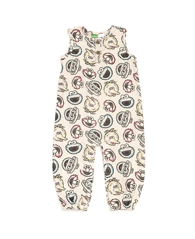 Sesame Street Baby Boys Cotton Gauze Matching Family Short Overalls