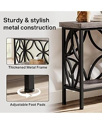 Tribesigns 70.9-Inch Narrow Sofa Table, Industrial Long Entry Console Table with Storage for Entryway, Living Room, Foyer, Unique Design