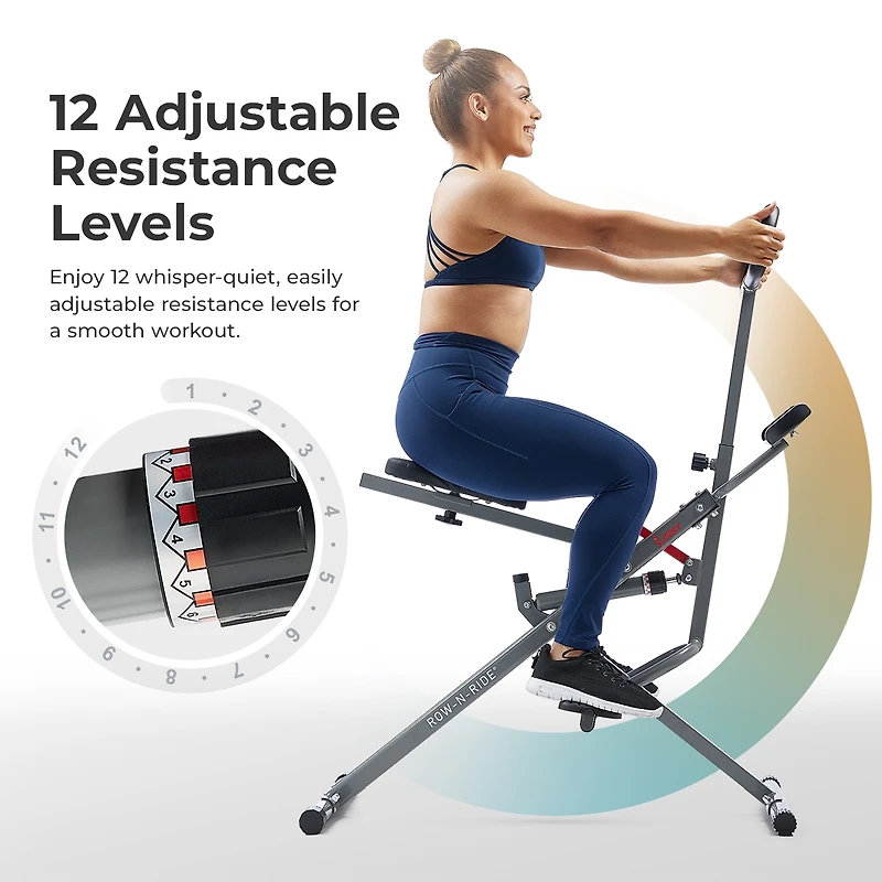Sunny & Health Fitness Row-n-Ride Smart Squat Assist Trainer, Included SunnyFit App Connection