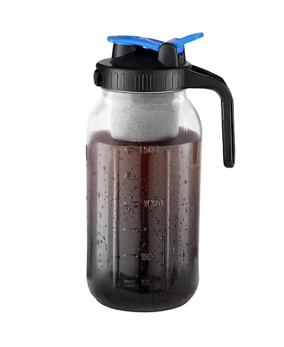 Premium Cold Brew Coffee Maker - 64oz Mason Jar With Leak-Proof Lid & Extra Thick Glass