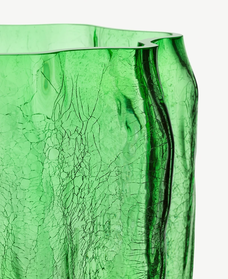 Kosta Boda 15'' Crackle Crystal Glass Vase