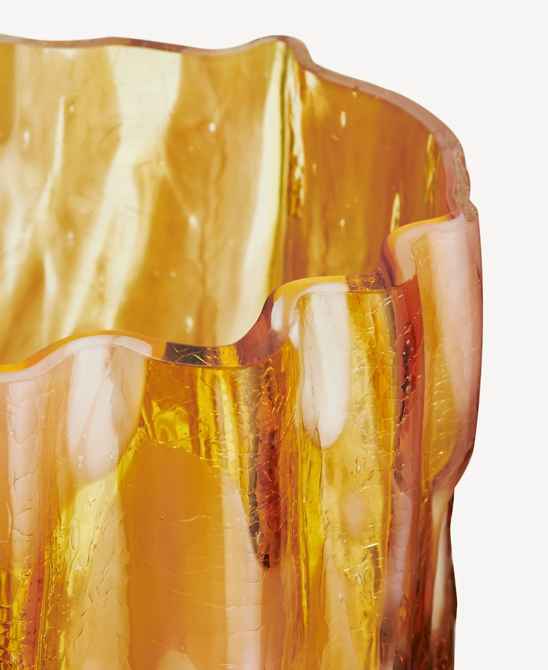 Kosta Boda 11'' Crackle Tall Crystal Glass Vase