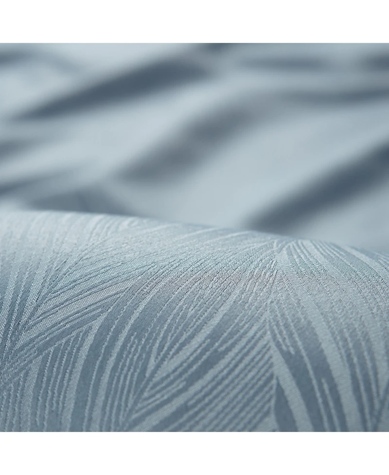 Chanasya Premium 2-Panel Embossed Leaf Textured Curtains - Back Tab, Ring Tab for Windows Living Room Bedroom