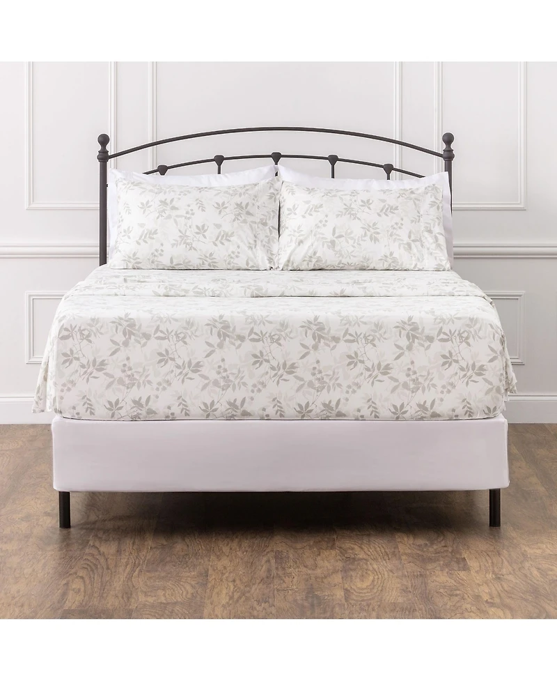 Chanasya Premium Leopard Print Animal Patterned King Bed Sheet Set 4-Piece - 1 Flat Fitted 2 Pillowcases