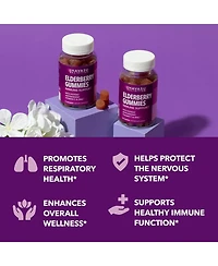 Elderberry Gummies for Adults, Immune System Supplement, Elderberry Flavor, Havasu Nutrition, 120ct