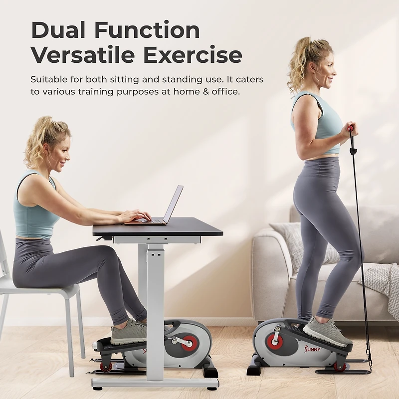 Sunny Health & Fitness Smart Stand/Sit Mini Elliptical Exercise Trainer