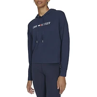 Tommy Hilfiger Women's Hooded Long Sleeve Logo T-Shirt