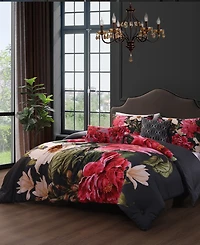 Bebejan Flower Garland Bedding 100% Cotton 5 Piece Queen Size Reversible Comforter Set