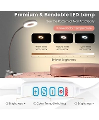 Sugift Manicure Nail Table with Bendable Usb-plug Led Table Lamp