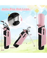 Vebreda Junior Complete Golf Club Set with Stand Bag Rain Hood-Pink