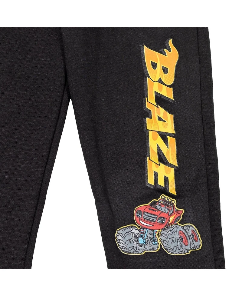 Blaze and the Monster Machines Boys Zeg Stripes Pickle Fleece Pullover Hoodie Jogger Pants Outfit Set