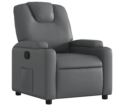 Recliner Chair Gray Faux Leather