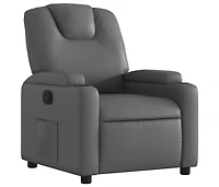 Recliner Chair Gray Faux Leather