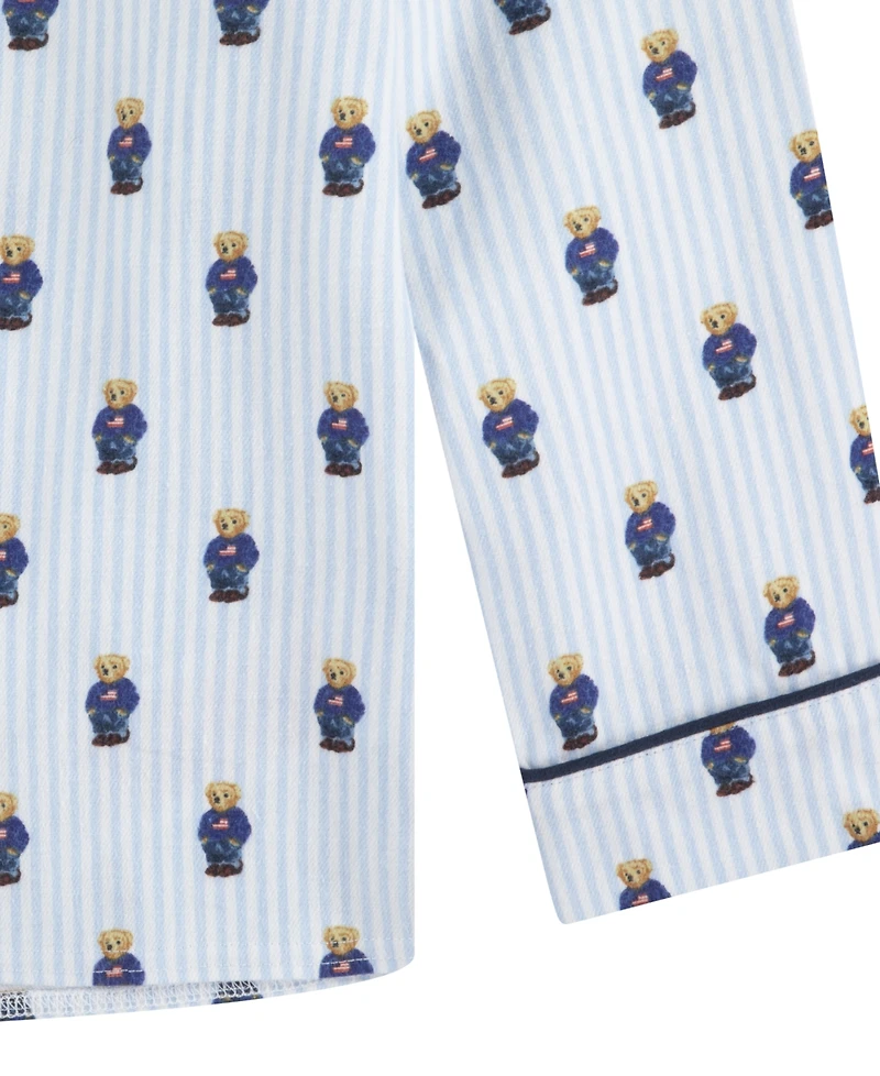 Polo Ralph Lauren Boys 8-20 2-Piece Bear Long Sleeve Shirt and Pant Pajama Set