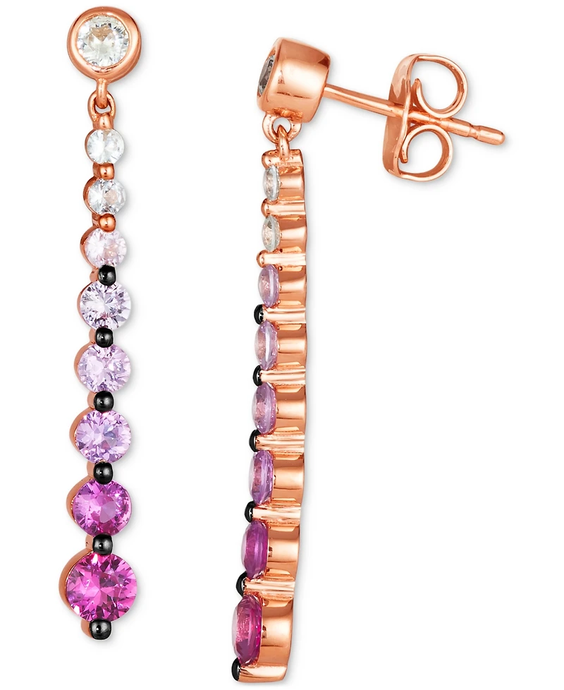 Le Vian Pink Ombre Sapphire (1-1/6 ct. t.w.) & White Sapphire (1/4 ct. t.w.) Drop Earrings in 14k Rose Gold