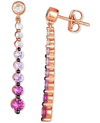 Le Vian Pink Ombre Sapphire (1-1/6 ct. t.w.) & White Sapphire (1/4 ct. t.w.) Drop Earrings in 14k Rose Gold