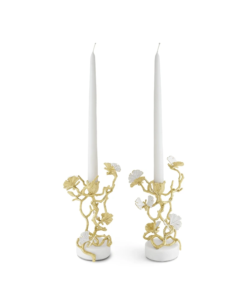 Michael Aram Butterfly Ginkgo Gold Candleholders, Set of 2