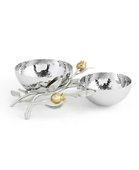 Michael Aram Pomegranate Silver and Gold Double Bowl