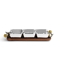 Michael Aram Pinecone Wood Triple Bowl