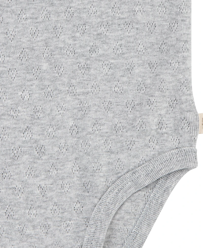 Huggies Baby Girls Organic Short Sleeve Bodysuits 3-Pack