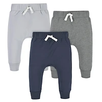 Gerber Toddler Boys Navy and Grey Premium Joggers, 3-Pack