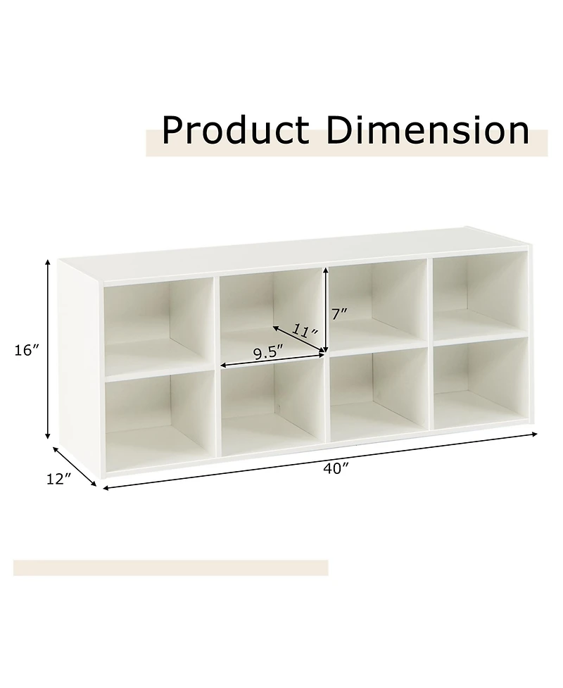 Shoe Bench 8 Cubbies Shoe Organizer with 500 Lbs Weight Capacity Cubby Shoe Rack