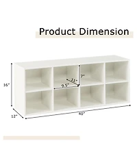 Shoe Bench 8 Cubbies Shoe Organizer with 500 Lbs Weight Capacity Cubby Shoe Rack
