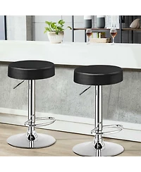 Sugift 1 Piece Round Bar Stool Adjustable Swivel Pub Chair