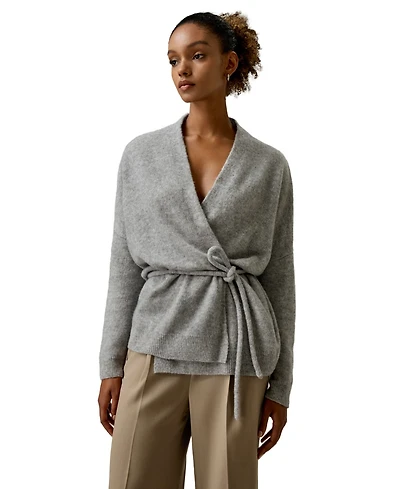 Lilysilk Women's Lounge Wrap Wool Knit Cardigan