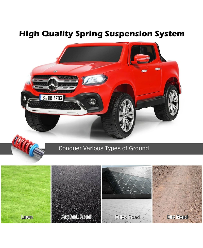 12V 2-Seater Kids Ride On Car Licensed Mercedes Benz X Class Rc with Trunk