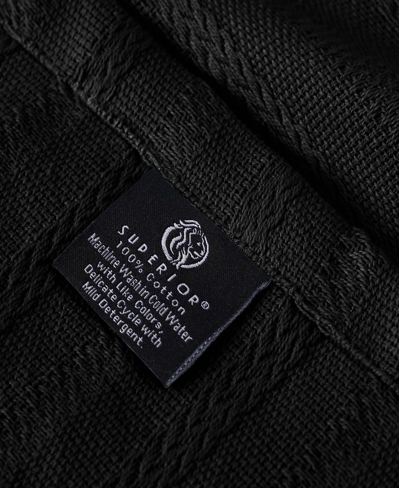 Superior Clara Cotton Textured Striped Lightweight Woven Blanket