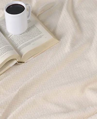 Superior Nobel Cotton Jacquard Dobby Weave Textured Chevron Lightweight Woven Blanket