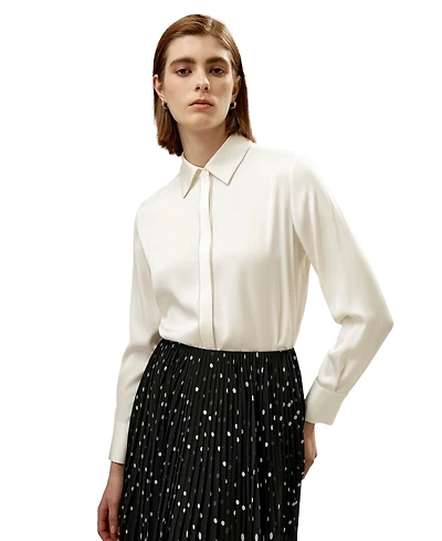 Beaded Chain Silk Shirt for Women