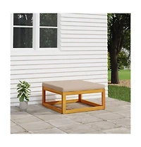 vidaXL Patio Footrest with Taupe Cushion Solid Wood Acacia