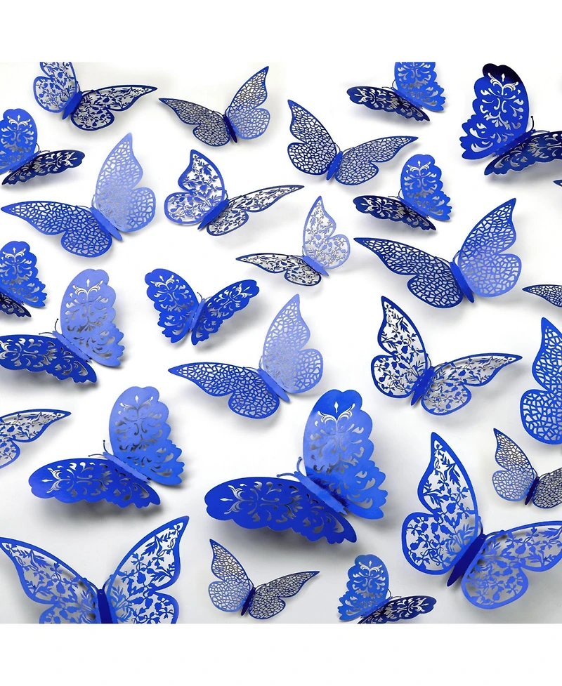 Home 3D Removable Diy Butterfly Wall Decor with 3 Wing Designs (48pcs)
