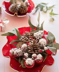 Vietri Holiday Glass Medium Ruffled Bowl