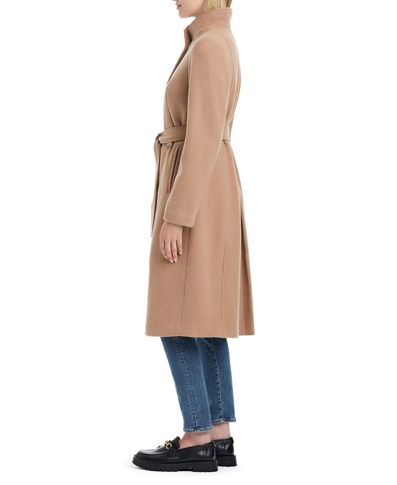 Vince Camuto Women's Single-Breasted Fitted Melton Wool Blend Coat