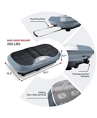 Sunny Health & Fitness 3D Vibration Plate w Resistance Bands, Oscillation Therapy Platform with 16 Speed Settings and 3 Vibration Modes