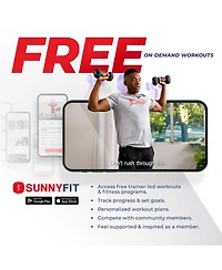 Sunny Health & Fitness Signature Style Polyurethane Round Dumbbells 10-Pound (Pair)