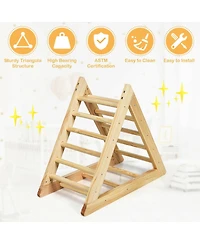 Sugift Wooden Triangle Climber for Toddler Step Training
