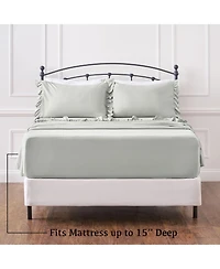 Chanasya Premium Ruffle Sheet Set - Shabby Chic Double Brushed Soft Ruffled Hem Solid Microfiber Sheet Set - Fitted Sheet, Flat Sheet & Pillow Cover