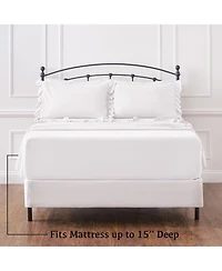 Chanasya Premium Ruffle Sheet Set - Shabby Chic Double Brushed Soft Ruffled Hem Solid Microfiber Sheet Set - Fitted Sheet, Flat Sheet & Pillow Cover