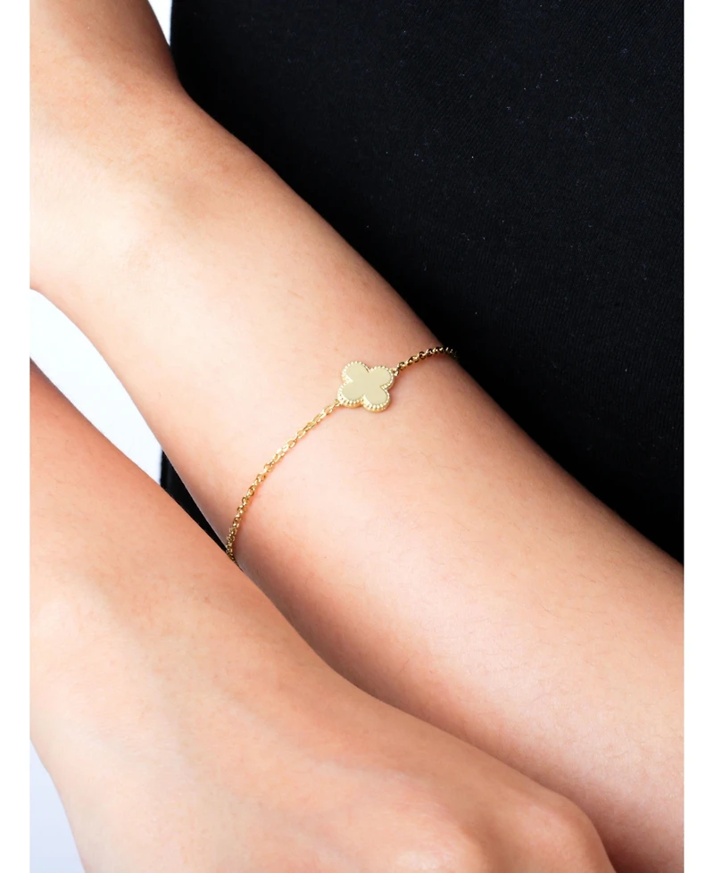 Devata Clover Chain Bracelet in 14K Gold, 6.5 in adj to 7.5 in